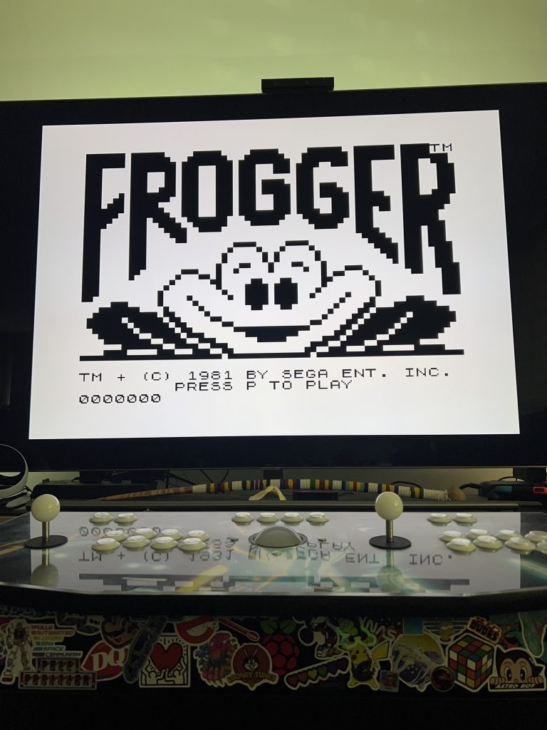 Frogger for the Sinclair ZX81/Timex Sinclair 1000 being run off my Raspberry Pi arcade console